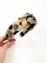 Load image into Gallery viewer, Knotted Headband | Leopard Pumpkins (Ribbed Knit)