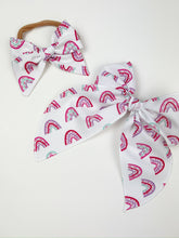Load image into Gallery viewer, Maeve | Rainbow Hearts | Party Bow | Right Clip