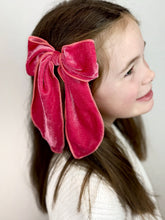 Load image into Gallery viewer, Maeve | Rose Velvet | Party Bow | Right Clip