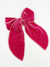 Load image into Gallery viewer, Maeve | Rose Velvet | Party Bow | Right Clip