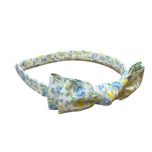 Load image into Gallery viewer, Ribbon Bow Headband | Blue Floral