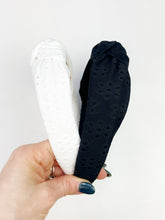 Load image into Gallery viewer, Knotted Headband | Black Eyelet
