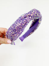 Load image into Gallery viewer, Knotted Headband | Purple Sequin
