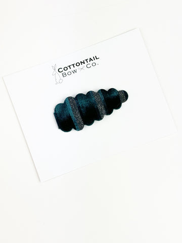 XL Snap Clip | Deep Teal Velvet