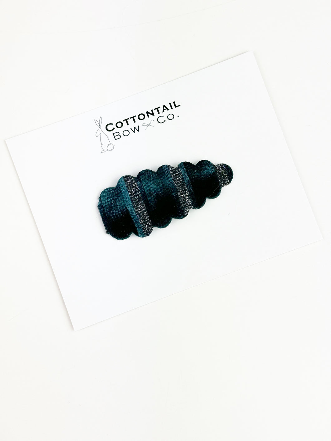XL Snap Clip | Deep Teal Velvet