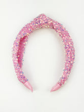 Load image into Gallery viewer, Knotted Headband | Pink Sequin
