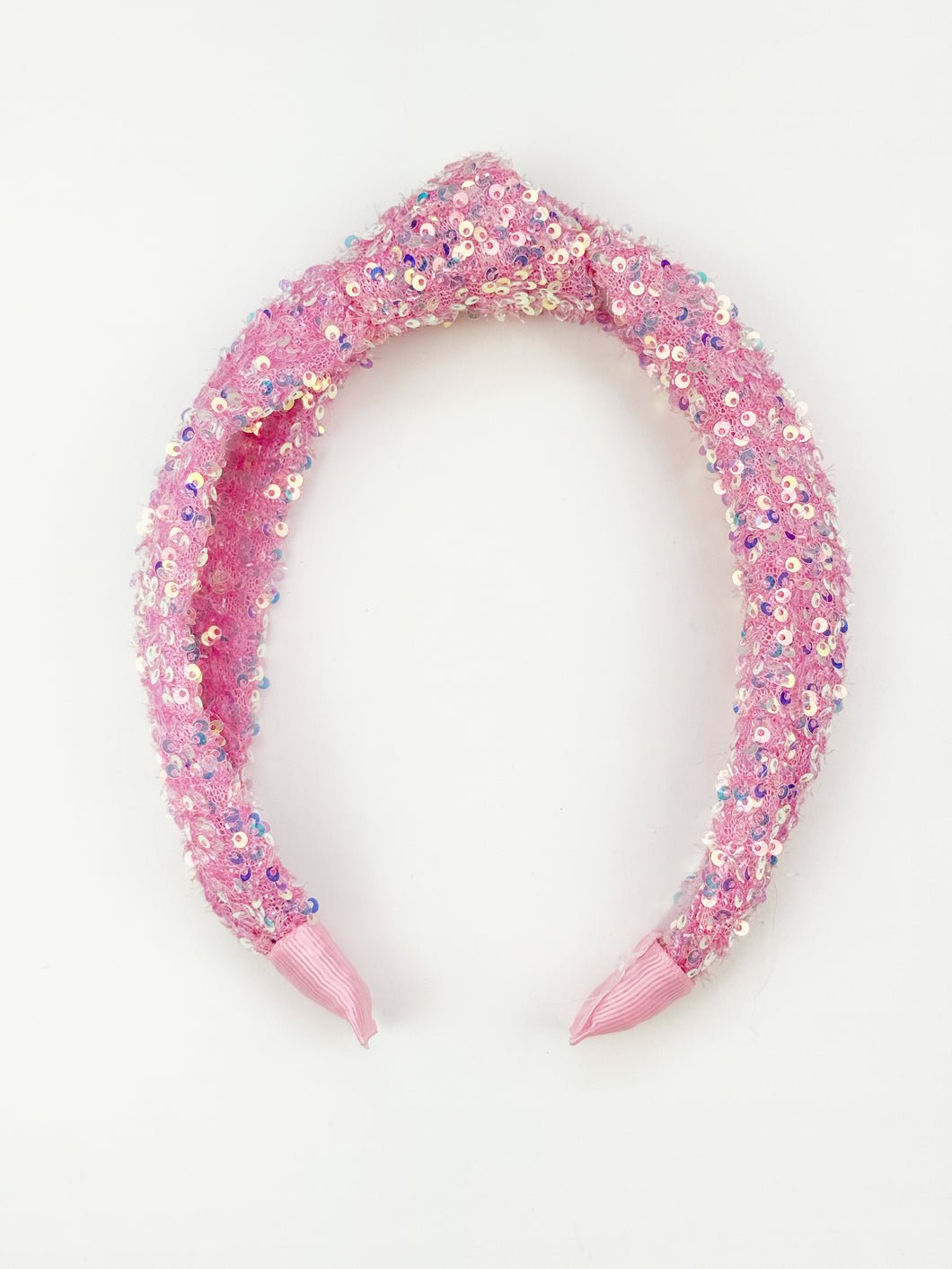 Knotted Headband | Pink Sequin