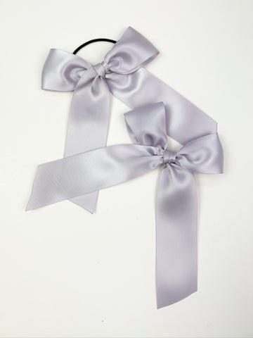 Maeve | Dusty Purple Satin | Long Tail | Left Clip