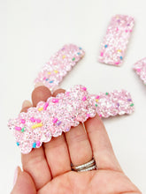 Load image into Gallery viewer, Glitter Snap Clip | Rainbow Sprinkles

