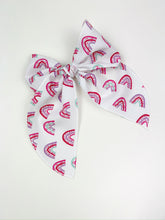 Load image into Gallery viewer, Maeve | Rainbow Hearts | Party Bow | Left Clip
