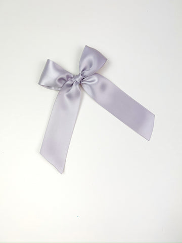 Maeve | Dusty Purple Satin | Long Tail | Left Clip