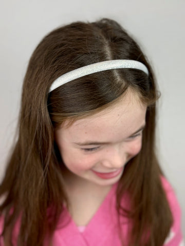 Skinny Headband | White Shimmer
