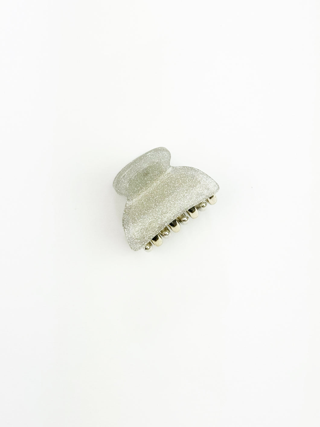 Mini Claw Clip | Silver Sparkle