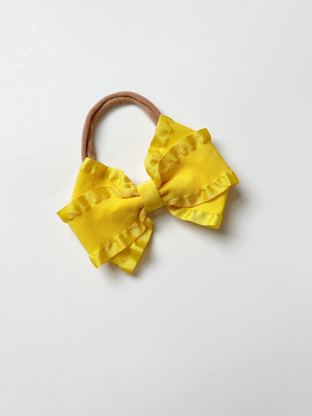 Yellow Ruffle Bow | Headband
