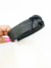 Load image into Gallery viewer, Knotted Headband | Midnight Shimmer (Ribbed Knit)
