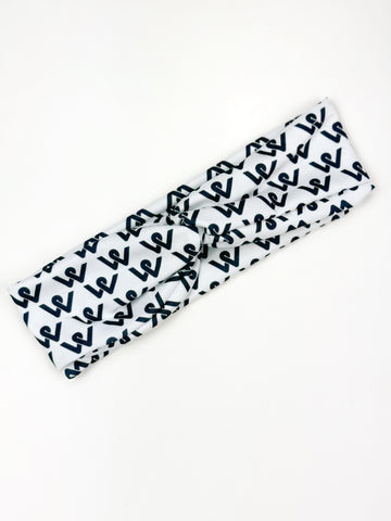 Logo Twist Wrap | White | One Size {PRE-ORDER}