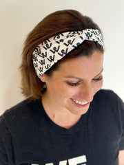 Logo Twist Wrap | White | One Size {PRE-ORDER}