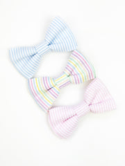 Leo Bow Tie | Light Blue Seersucker