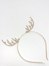Load image into Gallery viewer, Gold Reindeer Antler Headband
