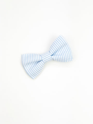 Leo Bow Tie | Light Blue Seersucker