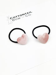 Pigtail Set | Light Pink Velvet (Elastic)