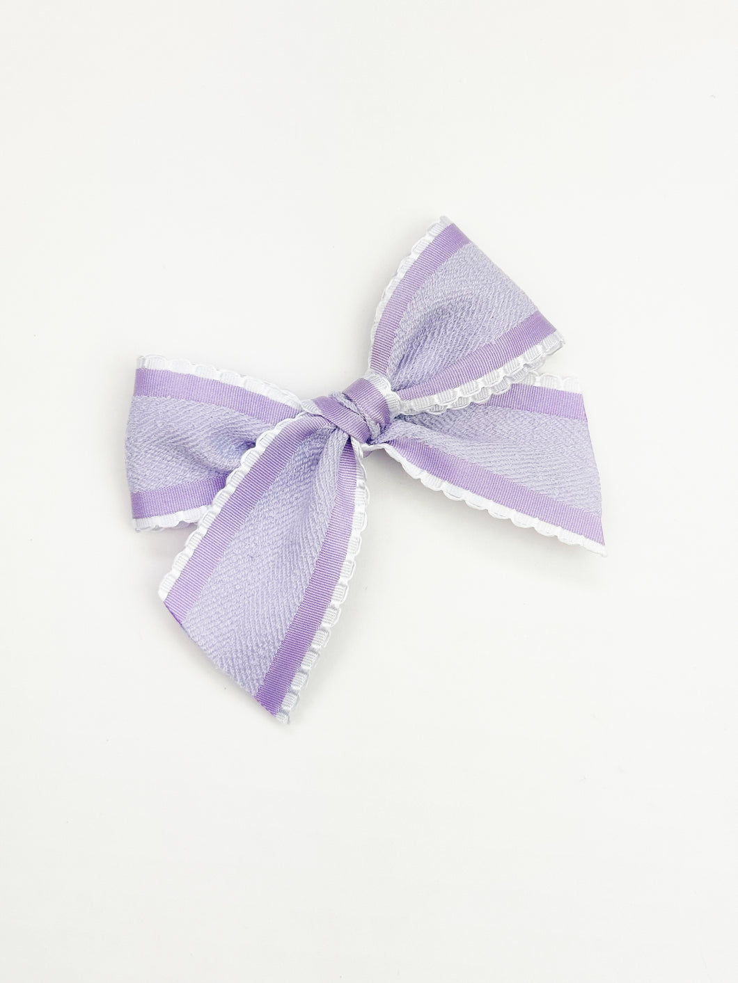 Maeve | Textured Lilac Ruffle Bow | Standard | Right Clip