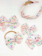 Load image into Gallery viewer, Pigtail Set | Spring Bouquet (poly crepe de chine) {PRE-ORDER}
