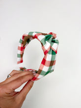 Load image into Gallery viewer, Knotted Headband | Jolly Plaid {PRE-ORDER}
