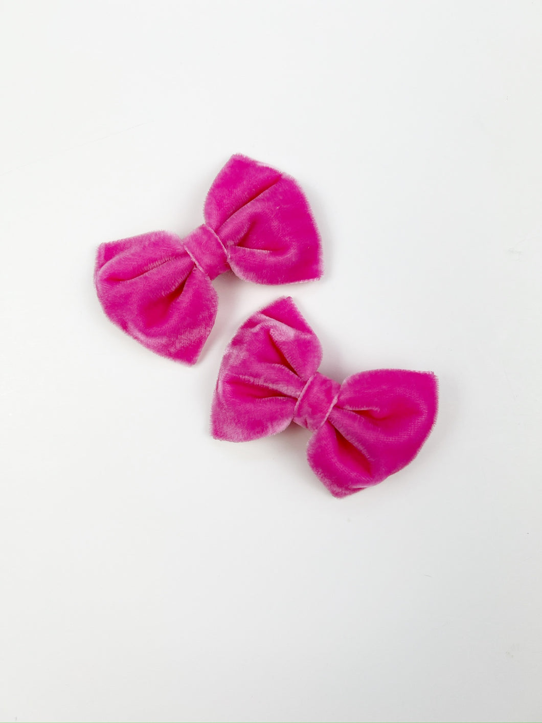 Pigtail Set | Mini Hot Pink Velvet