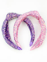 Load image into Gallery viewer, Knotted Headband | Pink Sequin
