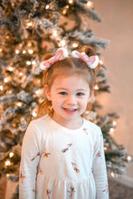 Load image into Gallery viewer, Pigtail Set | Pink Santa Suit Velvet

