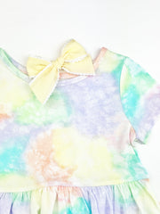 Maeve | Textured Pale Yellow Ruffle Bow | Standard | Left Clip