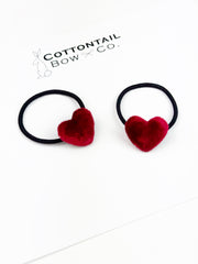 Pigtail Set | Red Velvet Heart (Elastic)