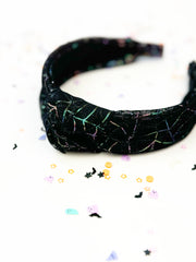 Knotted Headband | Rainbow Foil Spiderweb