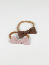 Load image into Gallery viewer, Waffle Infant Headband Set | Pink &amp; Chestnut
