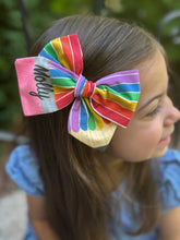 Load image into Gallery viewer, Personalized Rainbow Pencil Bow

