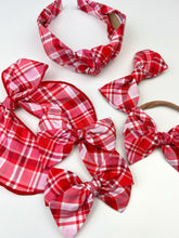 Load image into Gallery viewer, Knotted Headband | Sweetheart Plaid
