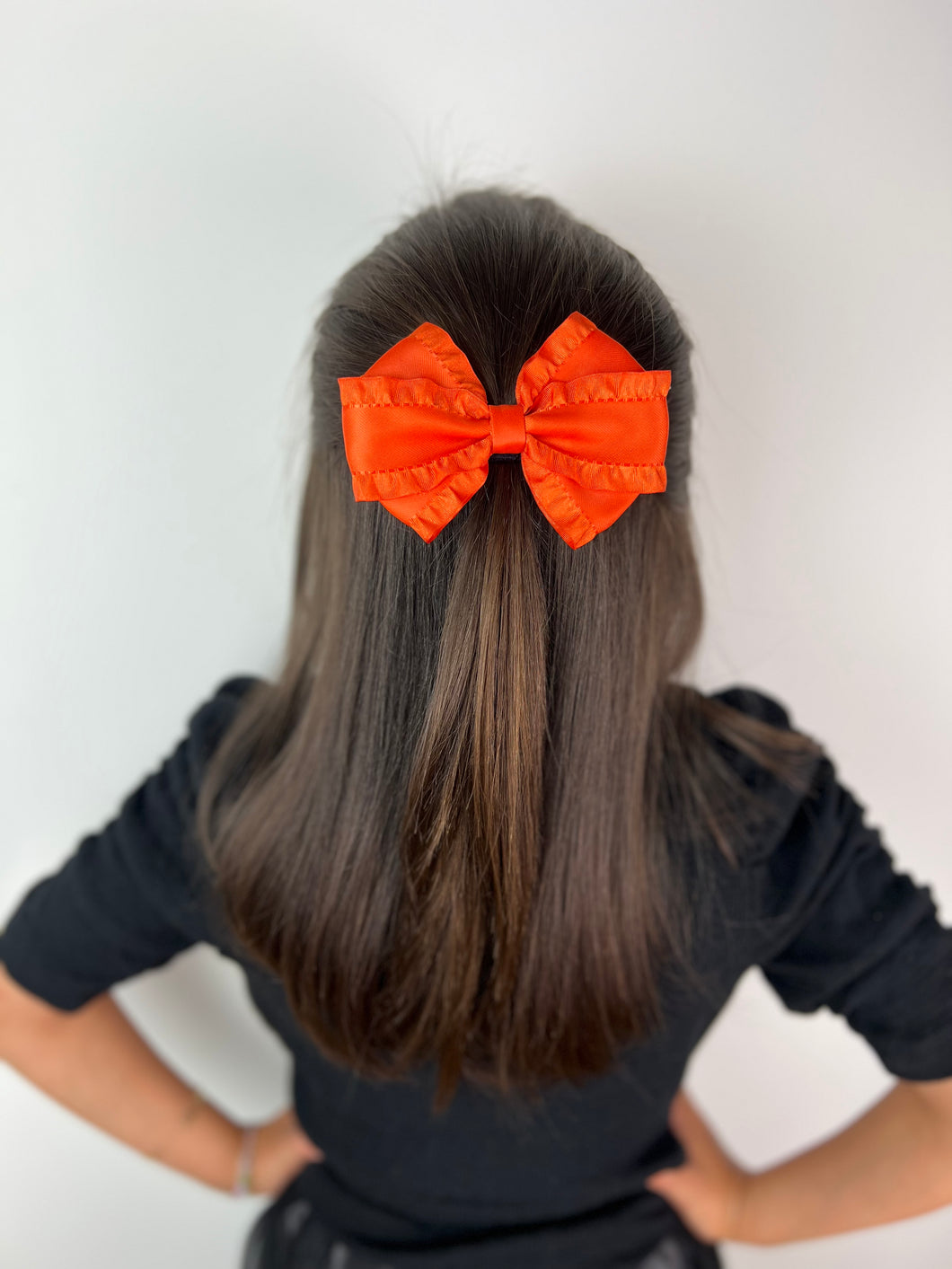Orange Ruffle Bow | Clip