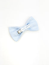 Load image into Gallery viewer, Leo Bow Tie | Light Blue Seersucker {PRE-ORDER}
