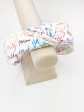 Load image into Gallery viewer, Rainbow Name Knotted Headband | Personalized | Jersey
