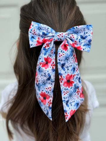 Maeve | Patriotic Floral | Long Tail | Left Clip