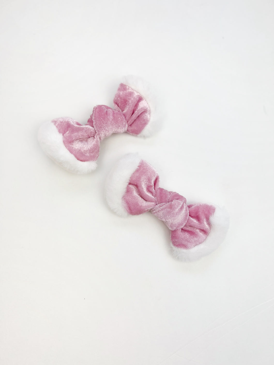 Pigtail Set | Pink Santa Suit Velvet