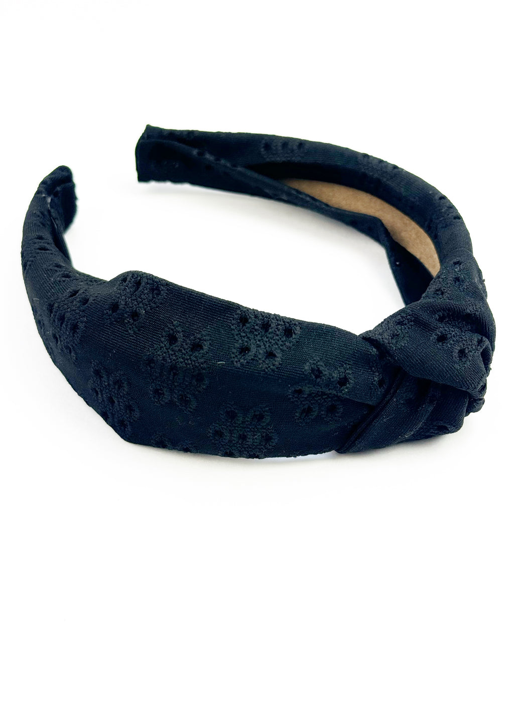 Knotted Headband | Black Eyelet