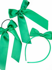 Maeve | Green Satin | Long Tail