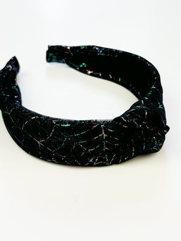 Knotted Headband | Rainbow Foil Spiderweb