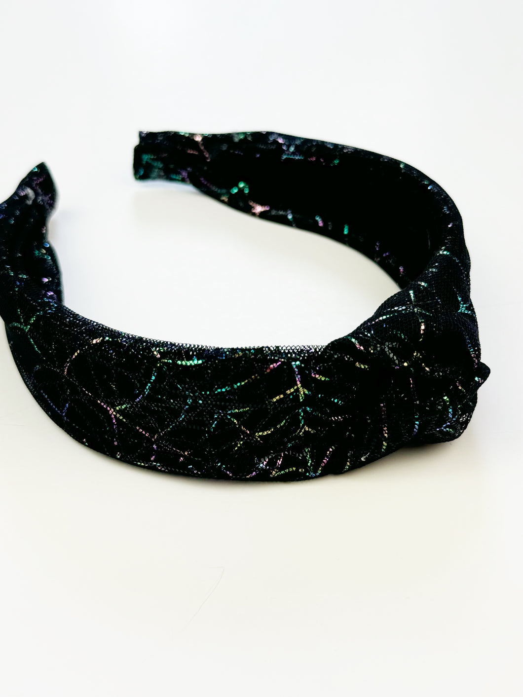 Knotted Headband | Rainbow Foil Spiderweb