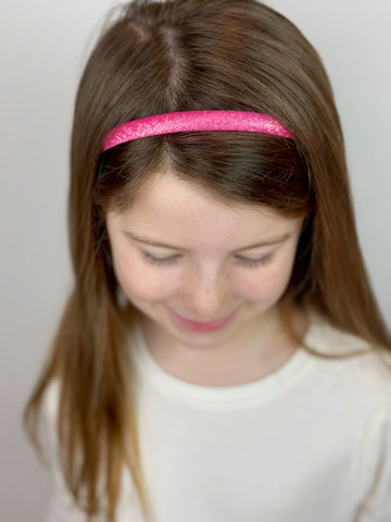 Skinny Headband | Hot Pink Shimmer