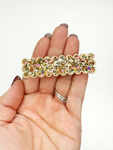 Bar Clip | Gold Glitter