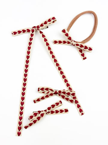 Maeve | Red Hearts | Long Tail | Left Clip {PRE-ORDER}