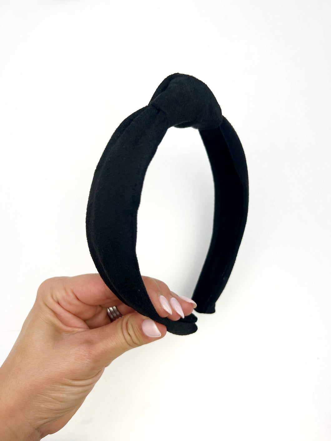 Knotted Headband | Black Suede